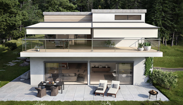 Zonwering woning wit
